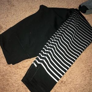 Striped worked leggings